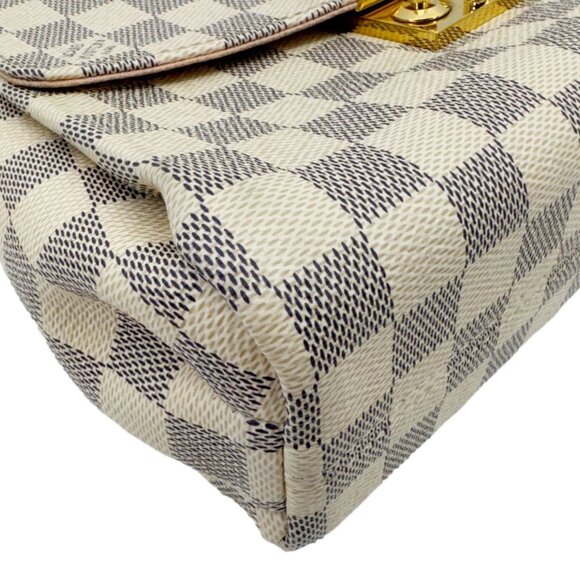 Louis Vuitton Croisette Damier Azur Satchel Crossbody Bag Rose Ballerine - Picture 8 of 16